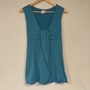 Maternity Tank Top Women Medium Turquoise Teal Sleeveless Shirt Pregnancy Blouse